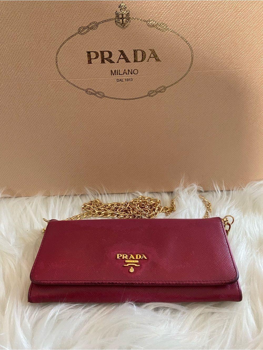 🛍️ Prada Authentic Pink Saffiano Leather Long Wallet/WOC - Picture 3 of 16